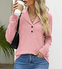 pink sweater with buttons