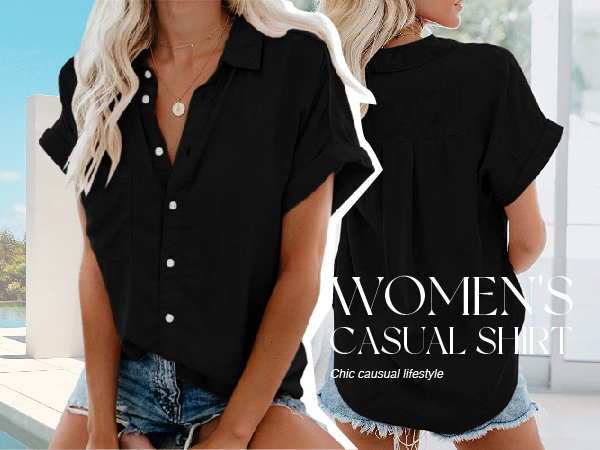 short sleeve casual button down shirts