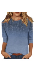 3/4 length sleeve womens tops