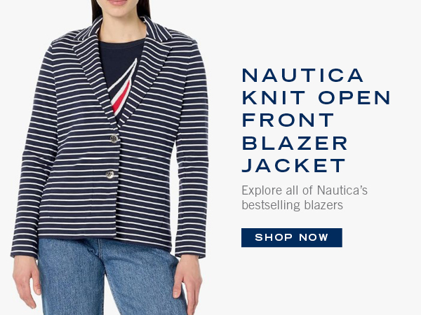 nautica knit open front blazer jacket