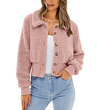 Women Button Down Sherpa Shacket Jacket Long Sleeve Faux Fur Warm Fall Winter Fuzzy Fleece Coats