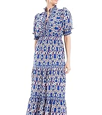 Smocked Short Sleeve Maxi Dress