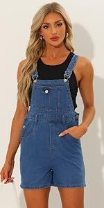 Denim Bib Overalls Shorts