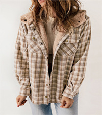 Fleece Hooded Plaid Coats