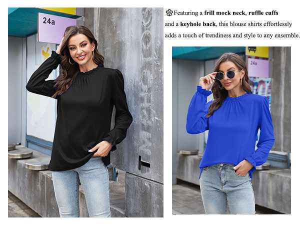 RUBZOOF blouses for women dressy casual 2023 fall fashion tops