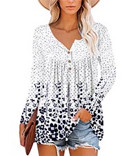 casual top long sleeve tunic for women