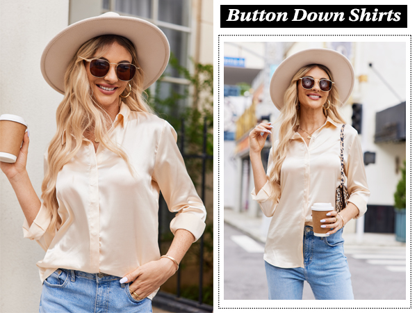 long sleeve silk tops for women