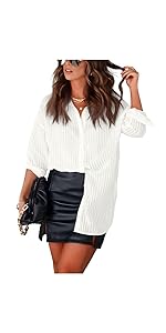 WOMENS SHEER STRIPED BUTTON DOWN SHIERS