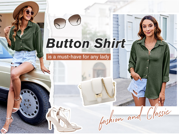 button up shirt women