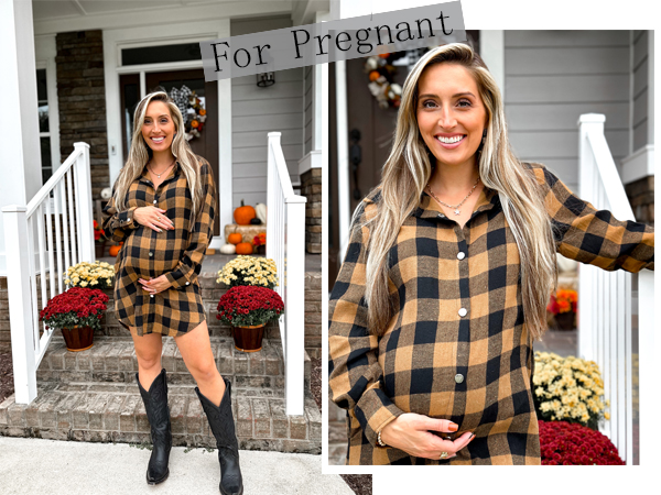 long plaid flannel dress