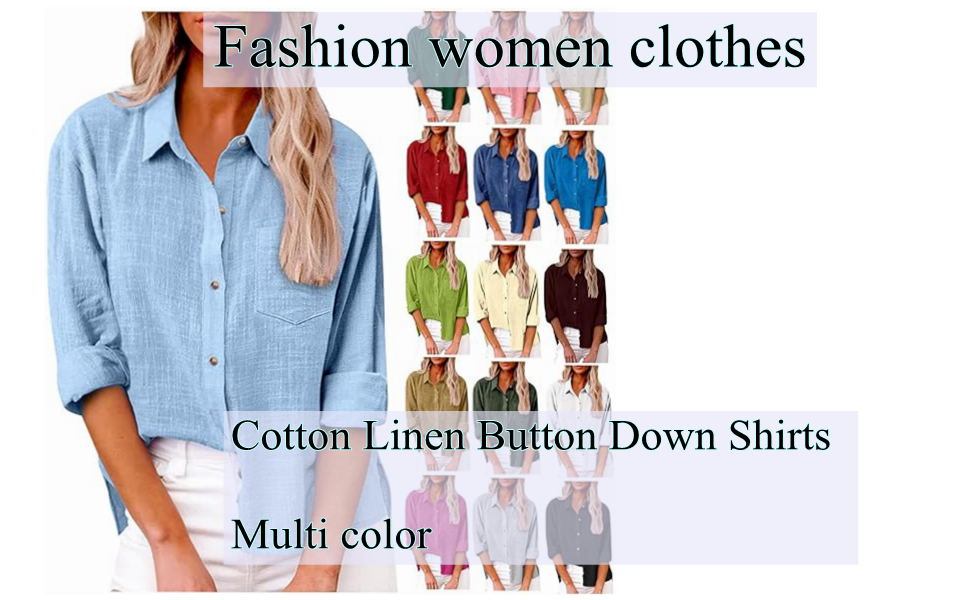 Button Down Long Sleeve Shirts for Women