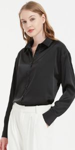 balck satin blouse