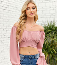 pink crop top for women