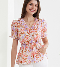 Summer Floral Dressy Tops