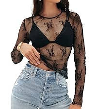 Crew Neck Mesh Top