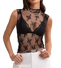 sleeveless sheer top