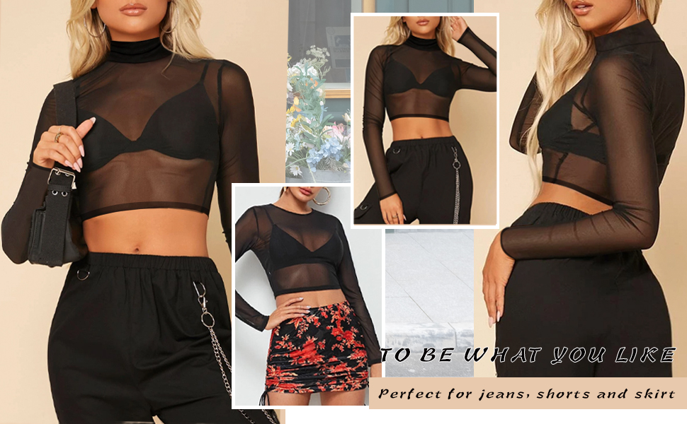 MESH CROP TOPS