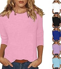 3/4 length sleeve womens tops