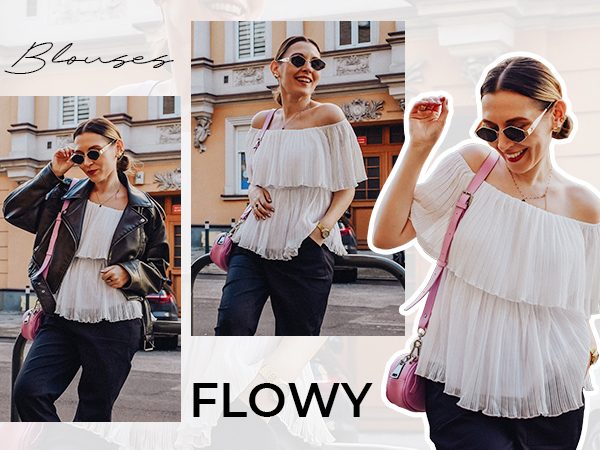 Flowy Blouses Shirts Dressy Casual