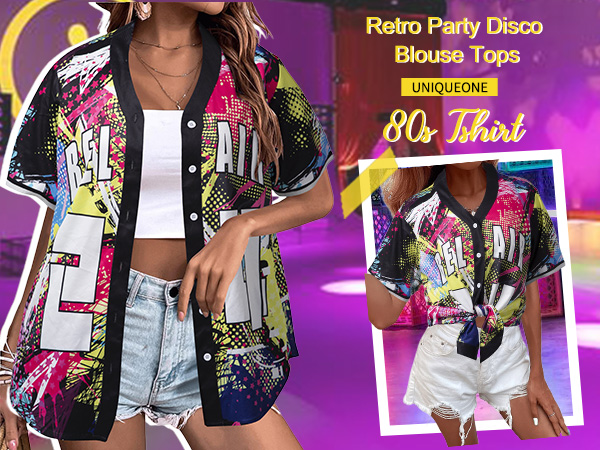 Retro Party Disco Blouse Tops