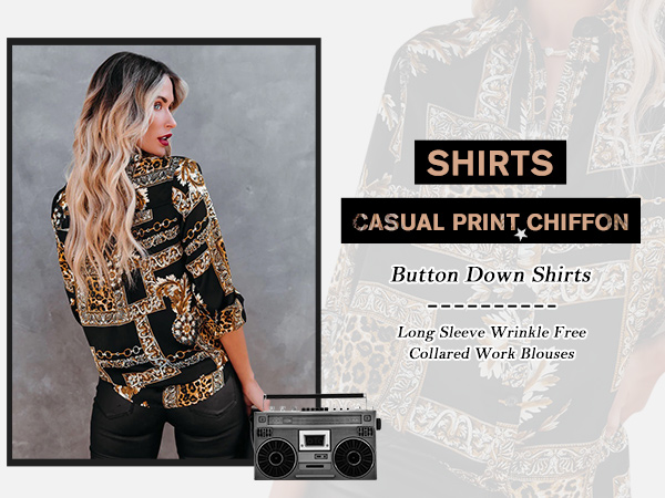 leopard printed button shirts for women