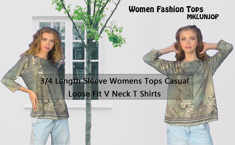 3/4 length sleeve womens tops 3/4 sleeve tops for women womens 3/4 sleeve tops