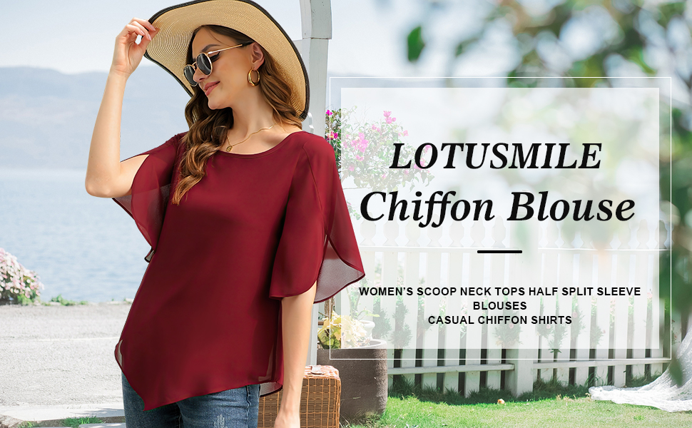 Lotusmile Summer Half Sleeve Womens Blouses and Tops Dressy