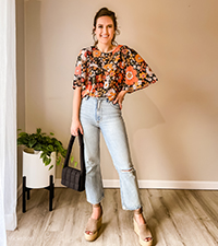 dressy casual floral blouse