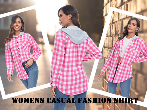 Womens Button Down Plaid Shirts