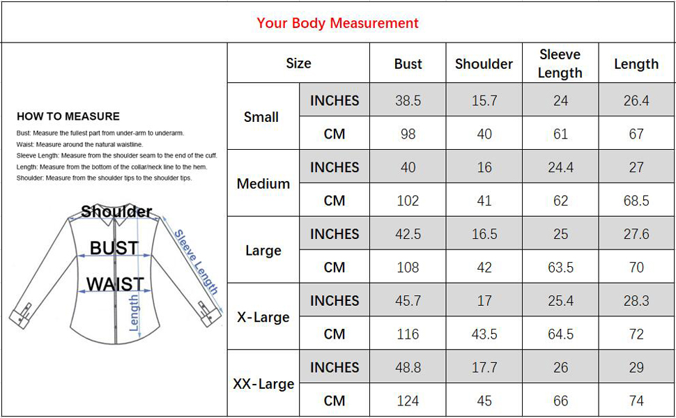 womens denim jean shirts measurements size chart