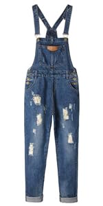 Womens Boyfriend Denim Jean Overalls