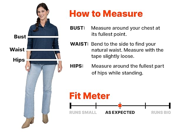 How to measure, bust, waist, hips, fit, meter, inches, women, height, tall, small, large, size,