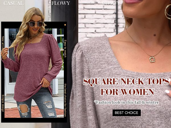 square neck tops for women