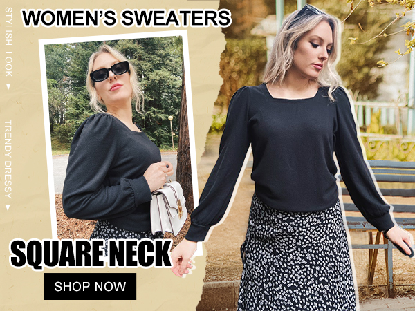 square neck tops