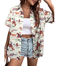 Western Cowgirl Hawaiian Shirts Women