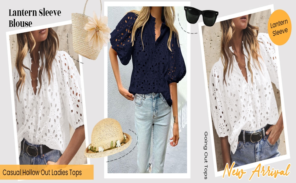 white eyelet tops for women