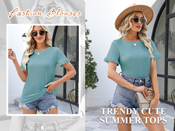 casual tops for women trendy flowy