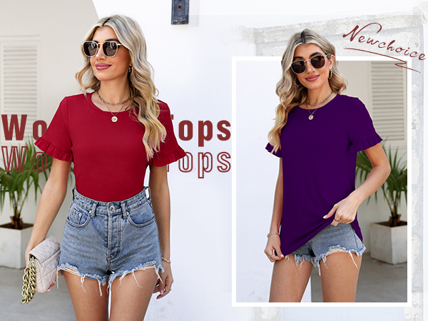 cute casual short sleeve tops for women