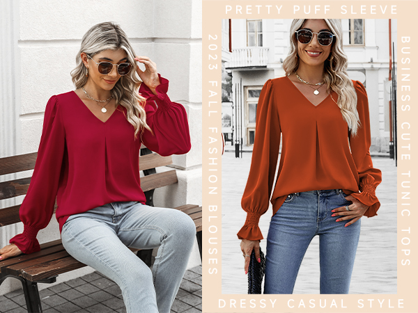 womens tops dressy casual long sleeve shirts for women 2023 business work professional blouses