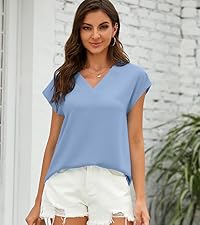 womens light blue blouses