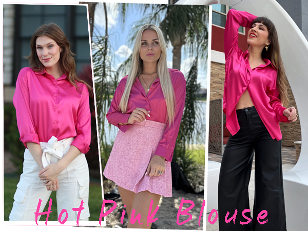 hot pink satin shirts