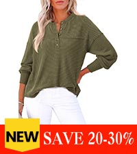 womens blouse long sleeve shirts for women henley tops fall fashion ribbed knit button up shirts