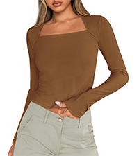 long sleeve crop tops for women fall tops slim fitted shirts sexy y2k tops workout going out blouse