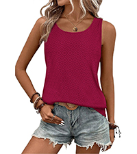 tank tops for women summer crew neck eyelet tops sleeveless blouses casual tank top beach outfits