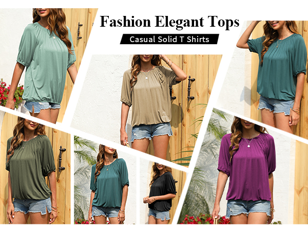 T Shirt Womens Fashion Oversized T Shirt Solid Casual Loose Basic Tops