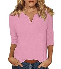 3/4 Length Sleeve Womens Tops