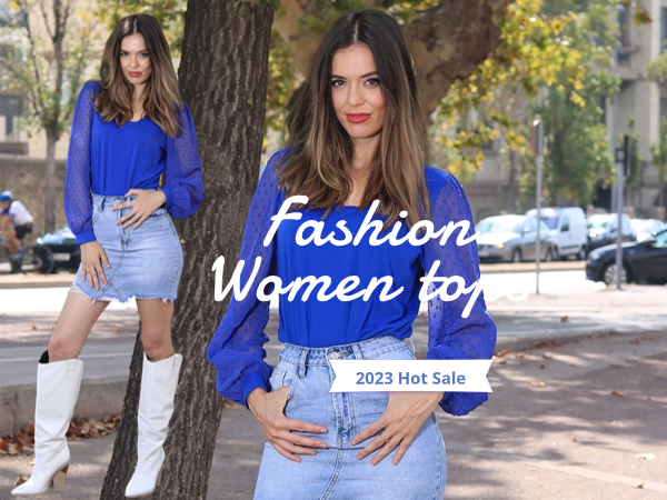 royal blue tops for women