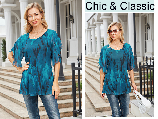 womens tops 3/4 slevee shirts blouses for women