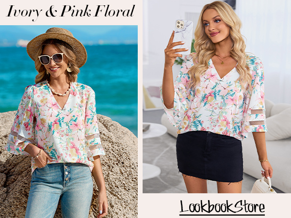 floral blouses for women summer