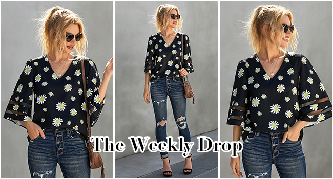 daisy print blouses for women summer